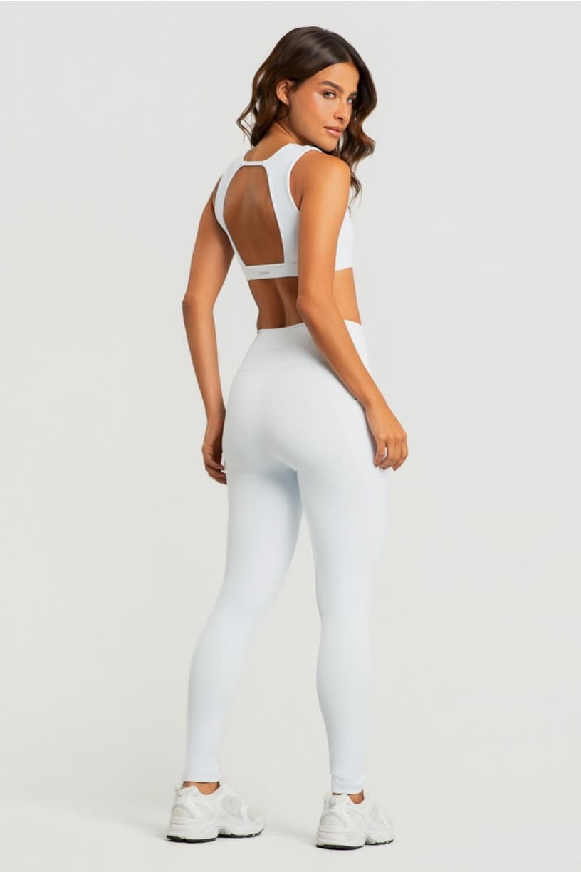 Calça Legging com Bolsos e Cobertura (Branco) | Ref: K4601-F