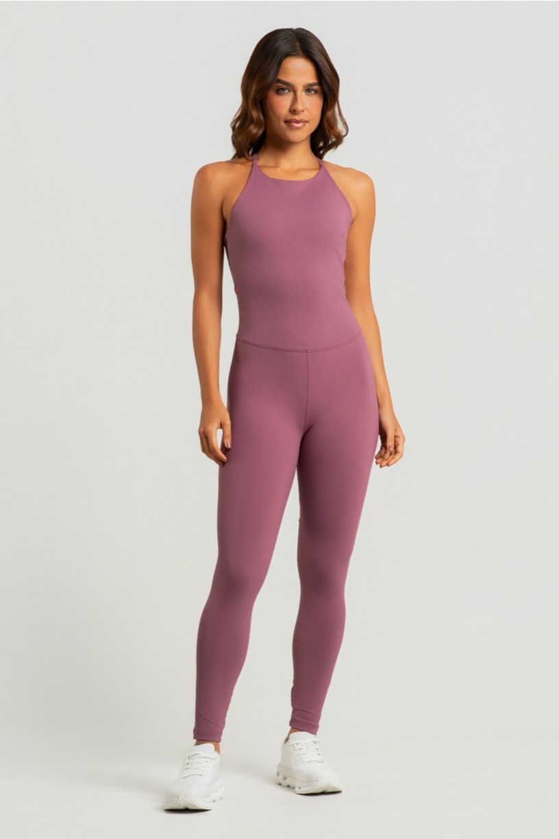 Macacão com Decote Alto e Costas Cruzadas (Malva) | Ref: K4921-B