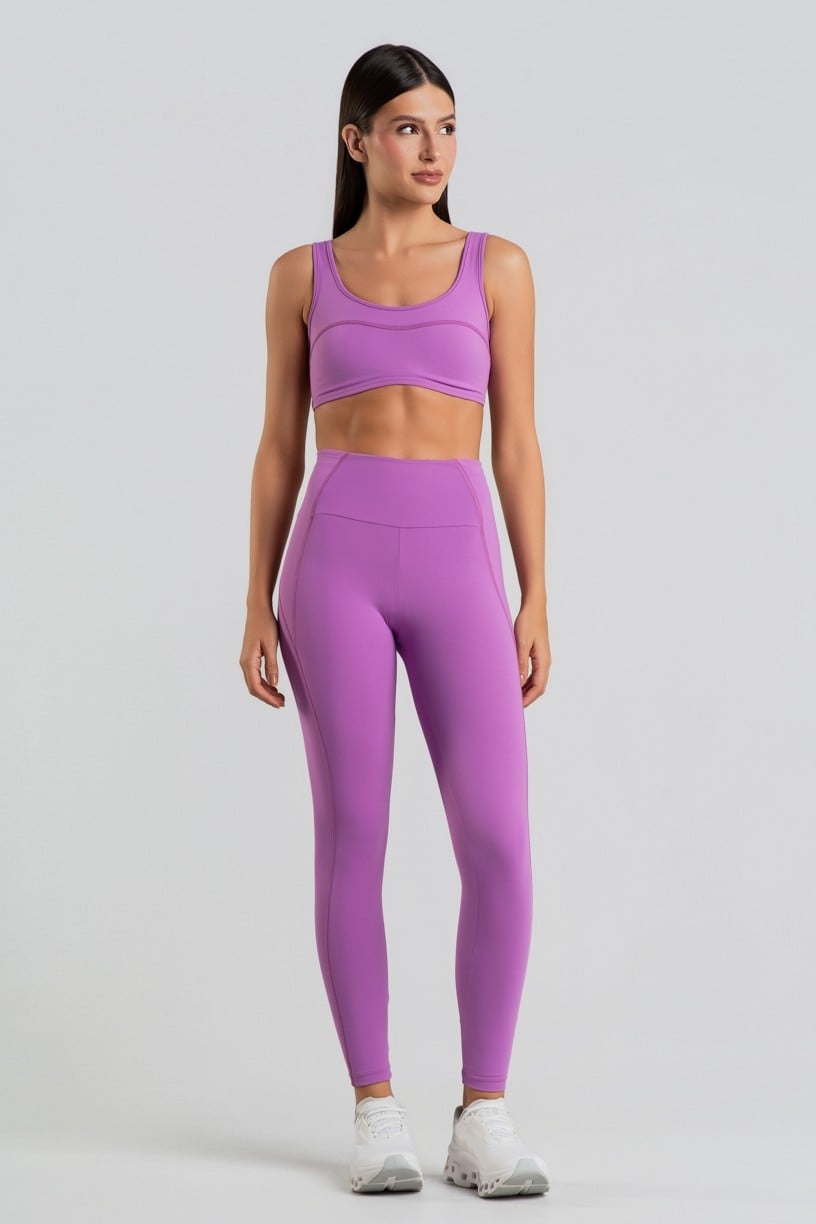 Calça Legging com Bolsos nas Laterais Do Cós (Orquídea) | Ref: K4422-C