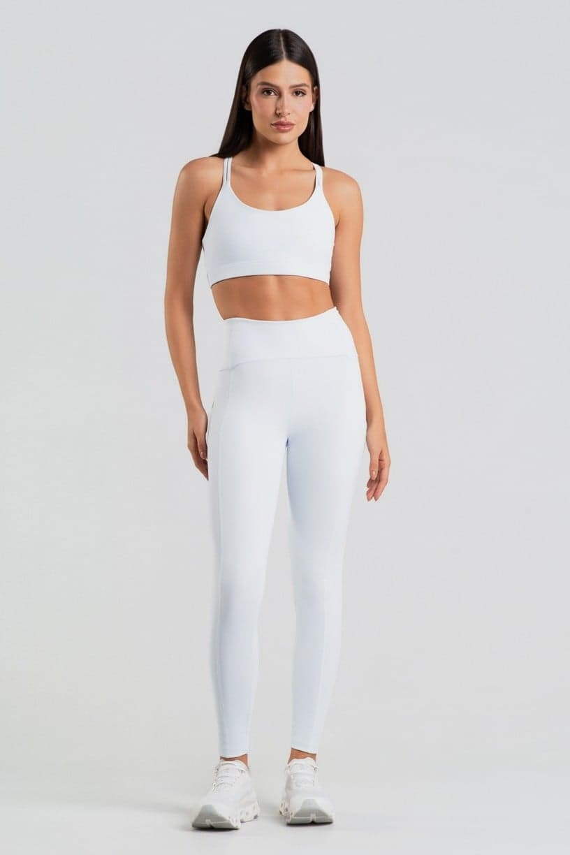 Calça Legging com Bolsos na Lateral Cós (Branco) | Ref: K4592-C