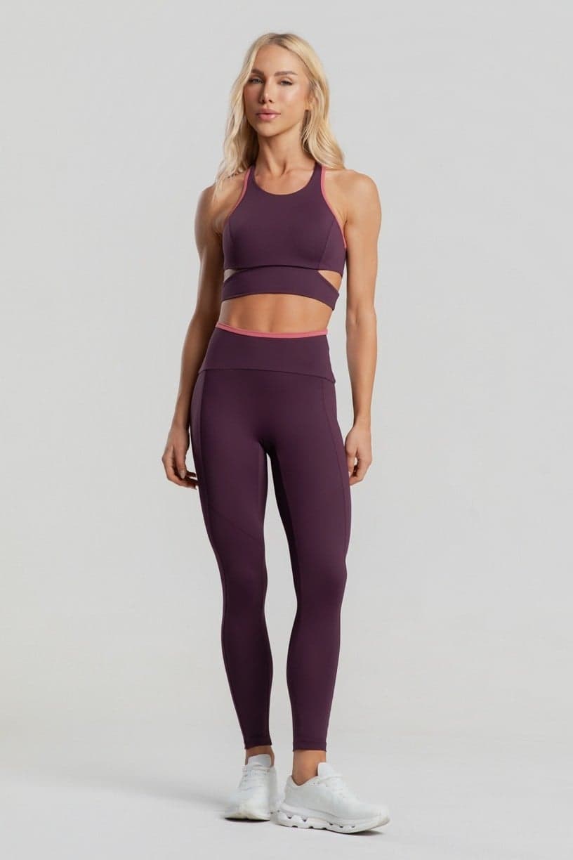 Top Decote Alto com Abertura Lateral (Velvet / Hibisco) | Ref: K5092-A