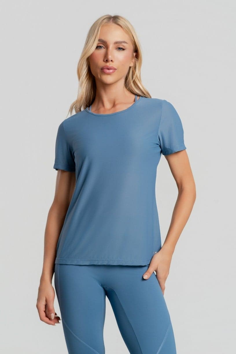 Blusa com Manga Curta e Abertura nas Costas (Bruma) | Ref: K4929-D