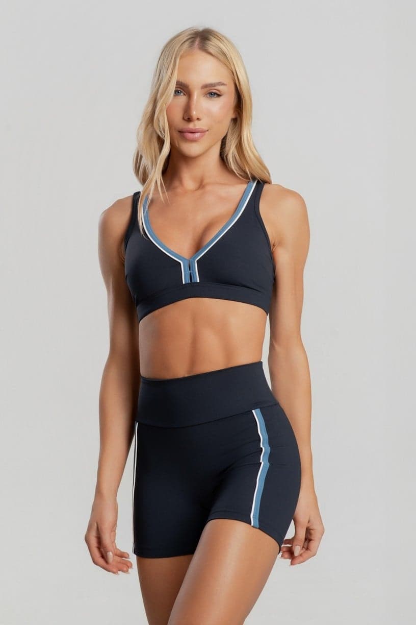 Short sem Gancho com Detalhe Contrastante (Preto / Vanilla) | Ref: K5106-A