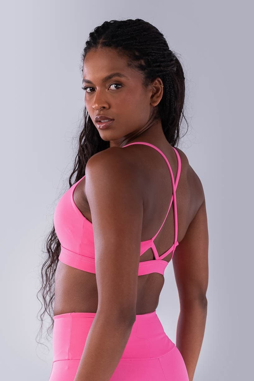 Top com Alças Cruzadas e Costas Abertas (Rosa Chiclete) | Ref: K4473-B