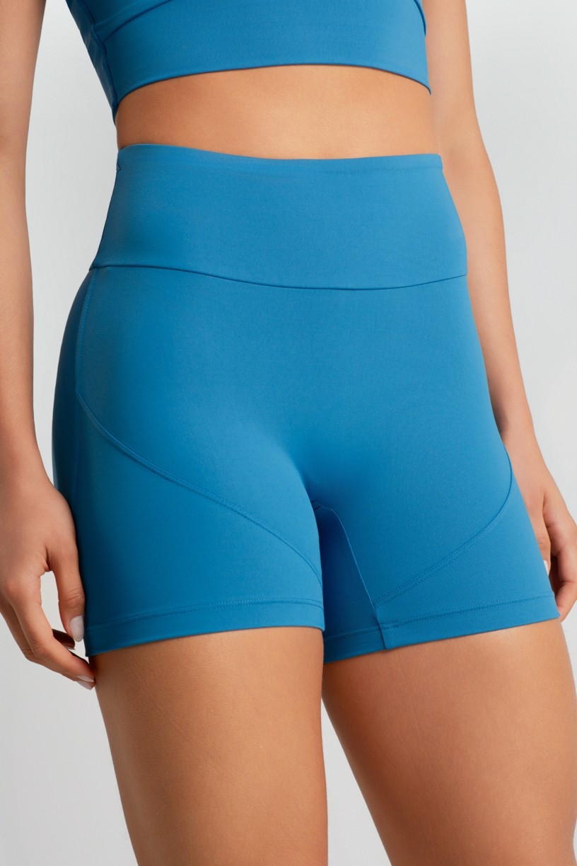 Short sem Gancho com Recortes e Bolso Invisível (Oceano) | Ref: K5144-A