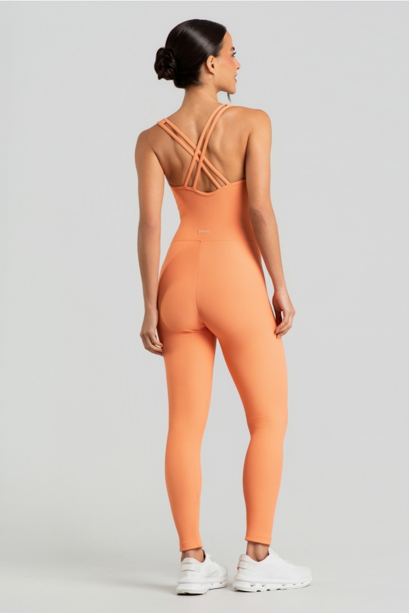 Macacão Canelado com Alças Duplas Cruzadas (Poente) | Ref: K5130-A