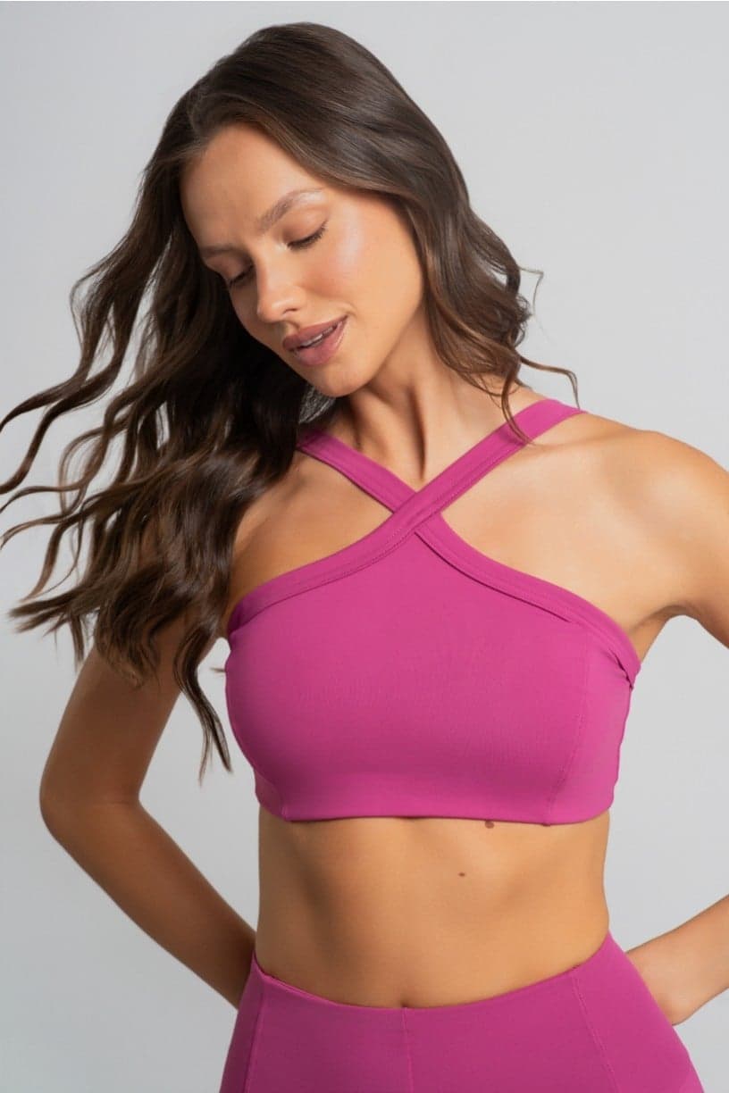 Top com Alças Cruzadas no Decote e Recortes (Sorbet) | Ref: K4983-B