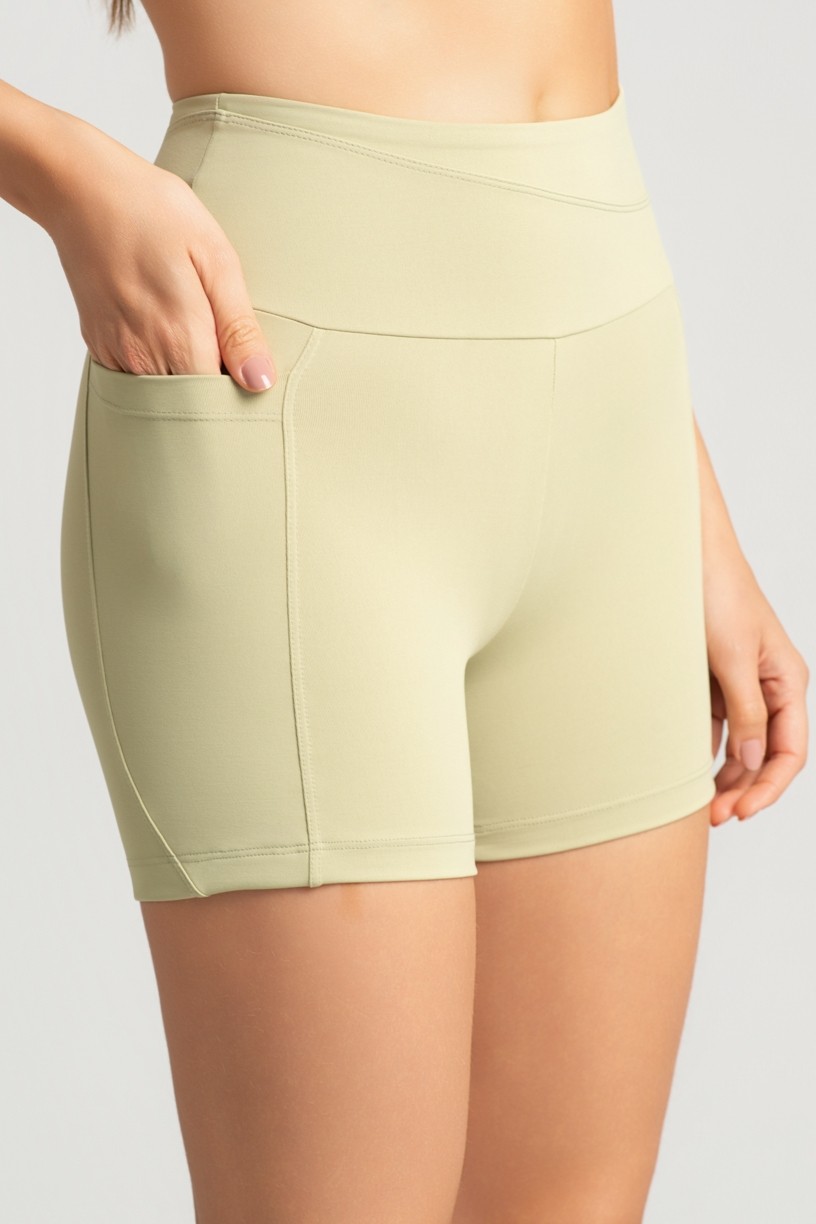 Short com Bolsos e Recorte no Cós (Lemon) | Ref: K5167-B