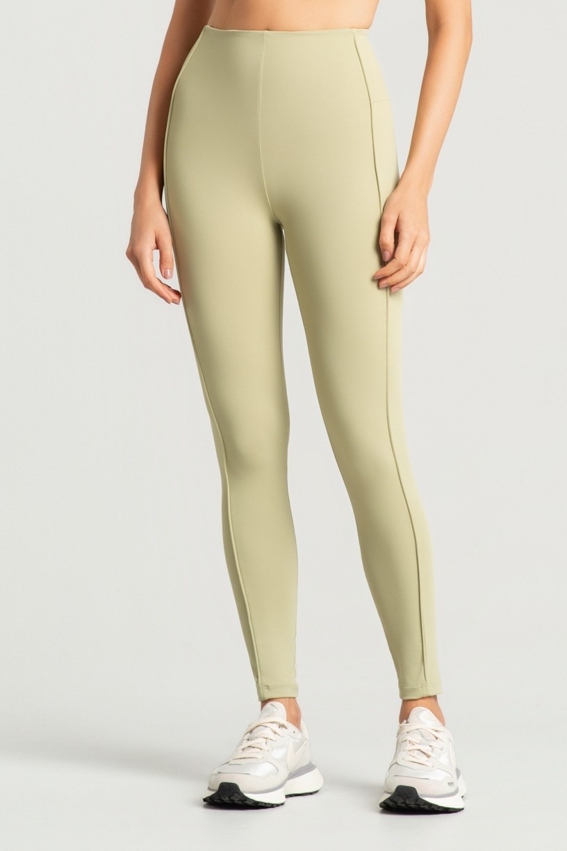 Calça Legging com Vivos sem Cós Aparente na Frente (Lemon) | Ref: K4800-D