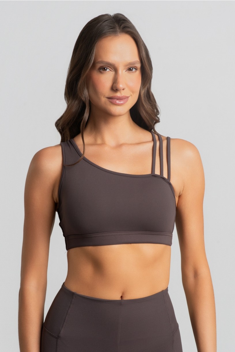 Top Assimétrico com Abertura nas Costas (Trufa) | Ref: K4302-E