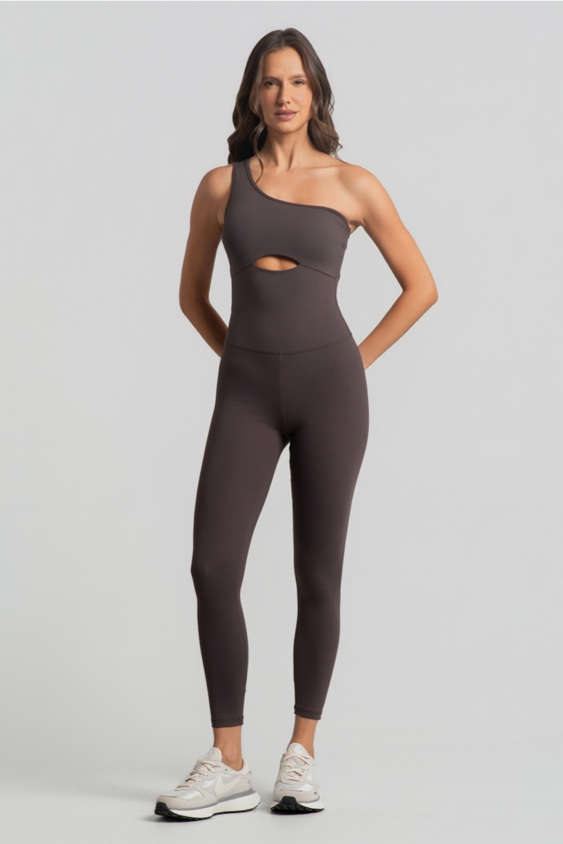 Macacão Assimétrico com Abertura (Trufa) | Ref: K4996-A