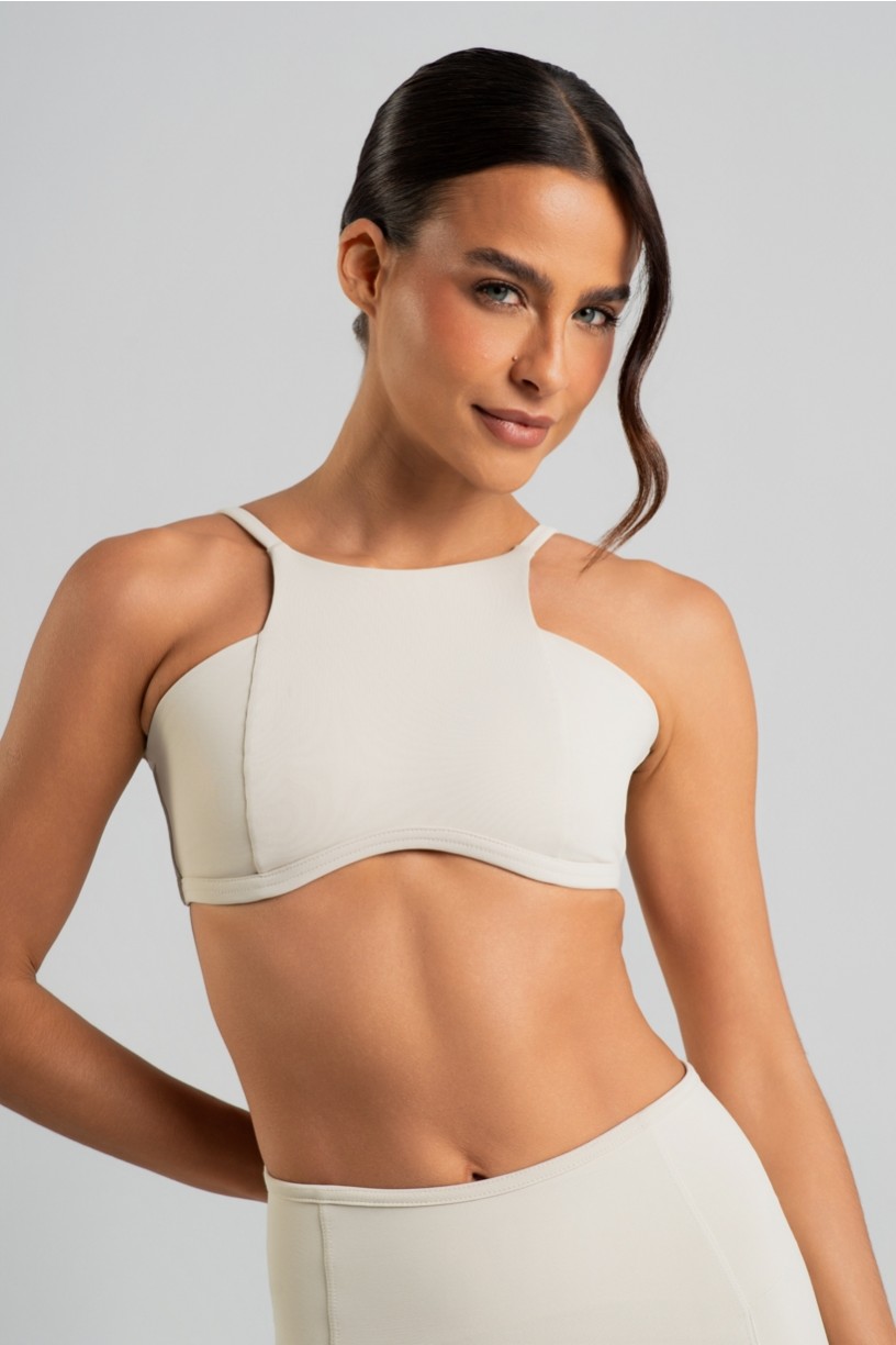 Top Slim com Decote Alto e Quadrado (Off-White) | Ref: K5112-B