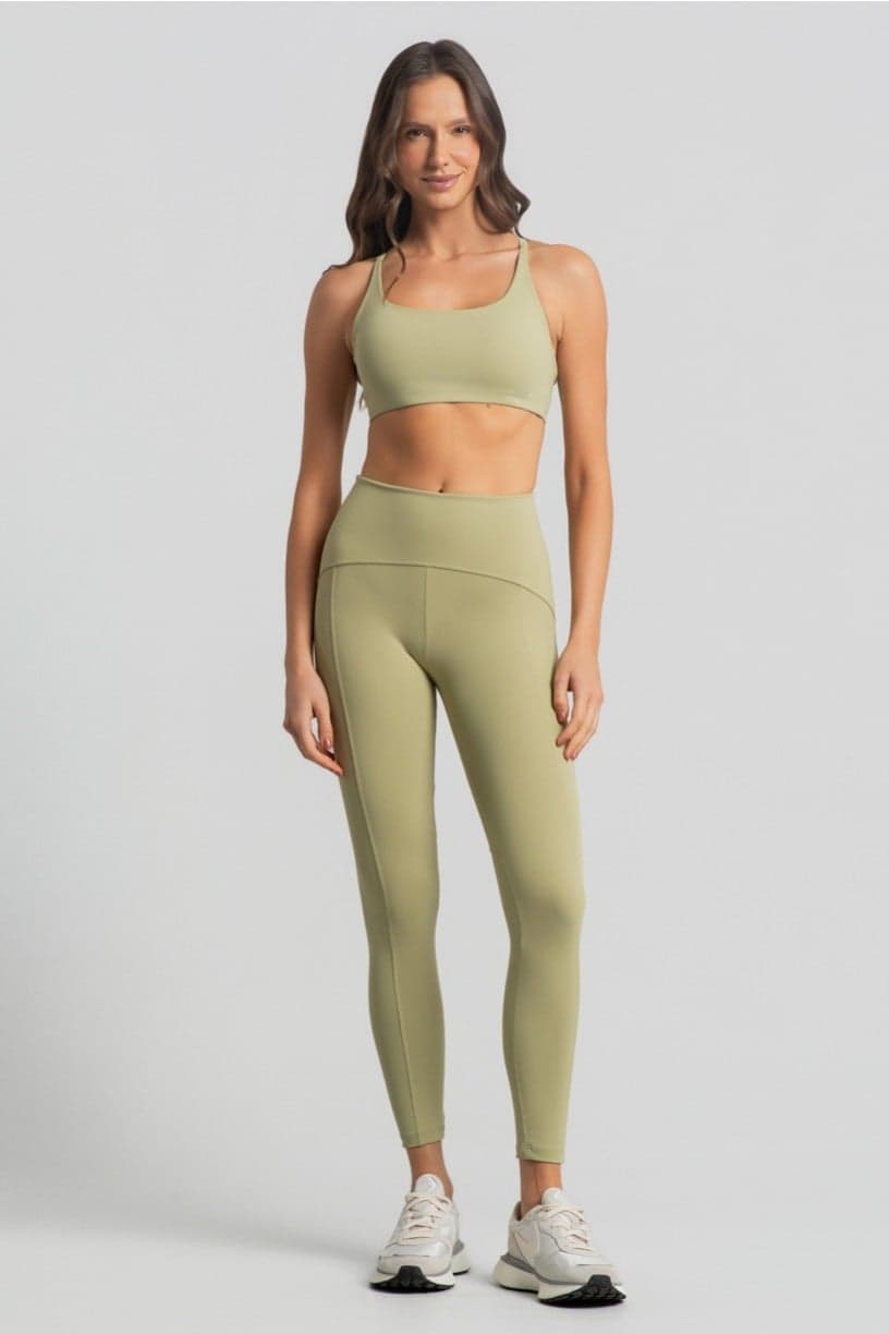 Calça Legging com Recortes e Cós Diferenciado (Lemon) | Ref: K4479-C