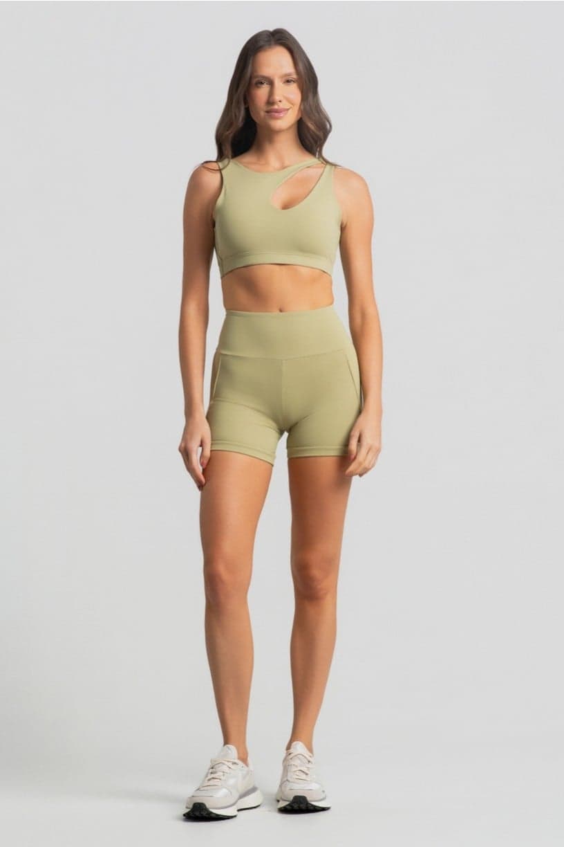 Short com Vivo e Bolso no Cós (Lemon) | Ref: K4988-A