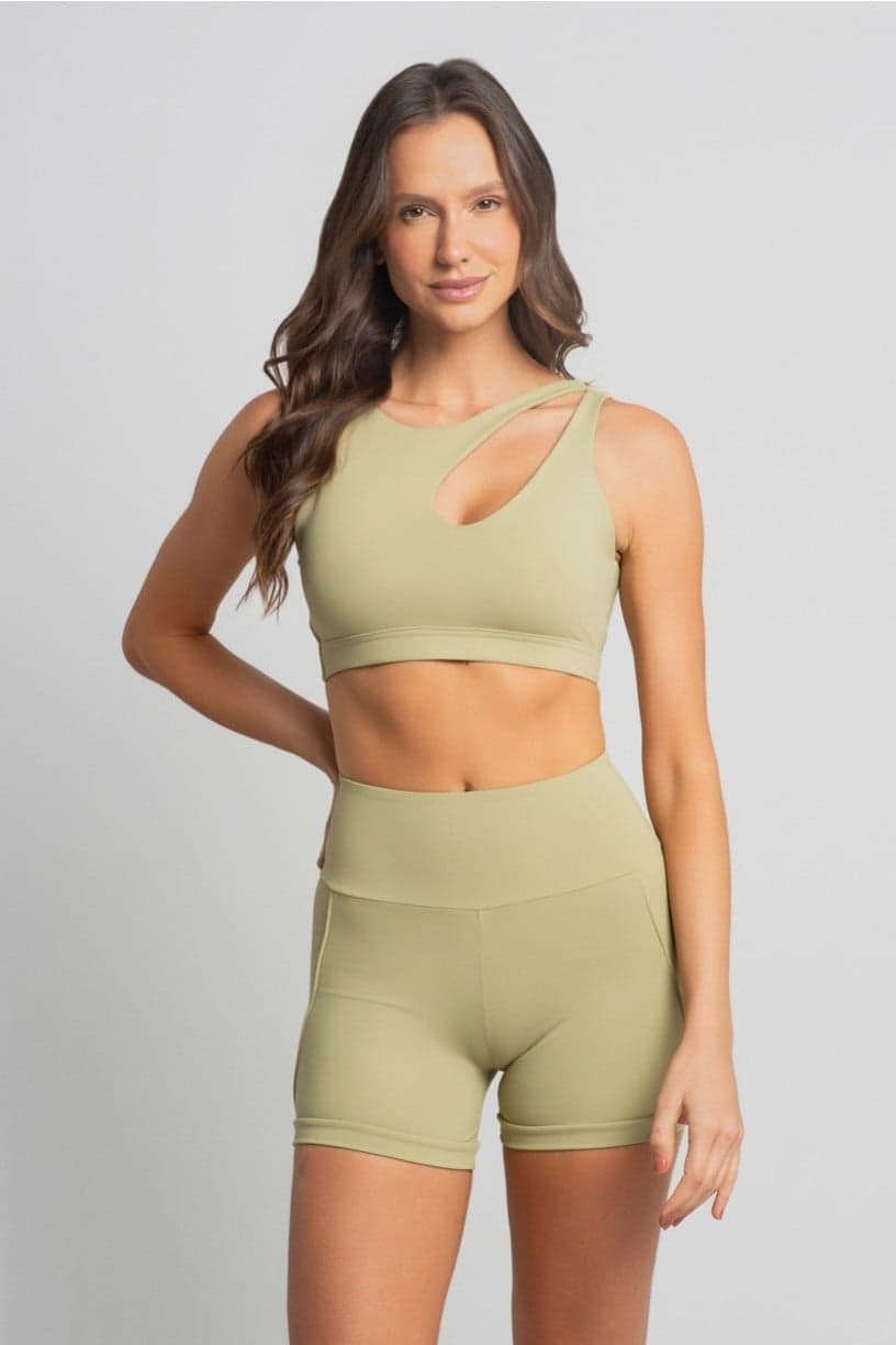 Short com Vivo e Bolso no Cós (Lemon) | Ref: K4988-A