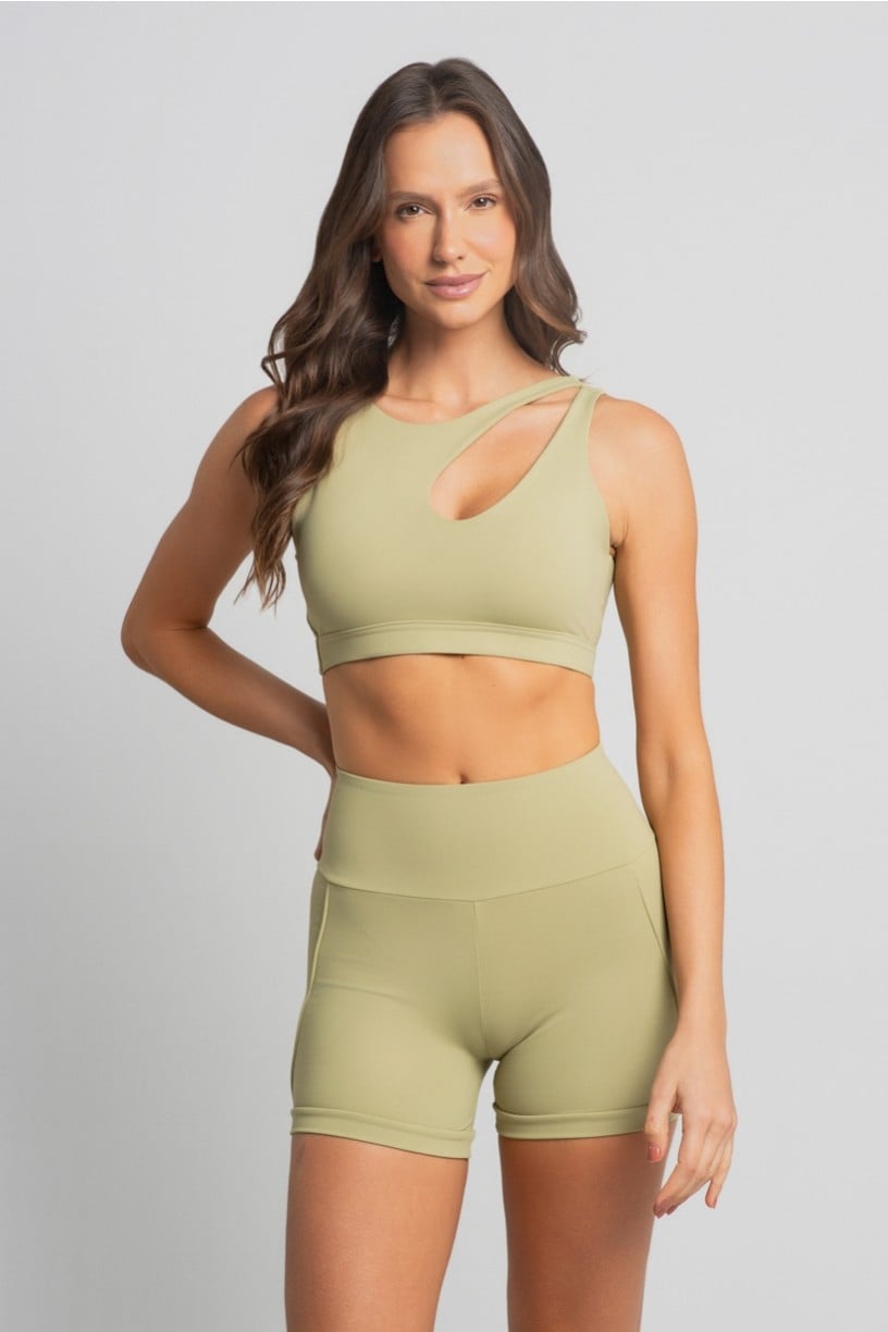 Short com Vivo e Bolso no Cós (Lemon) | Ref: K4988-A