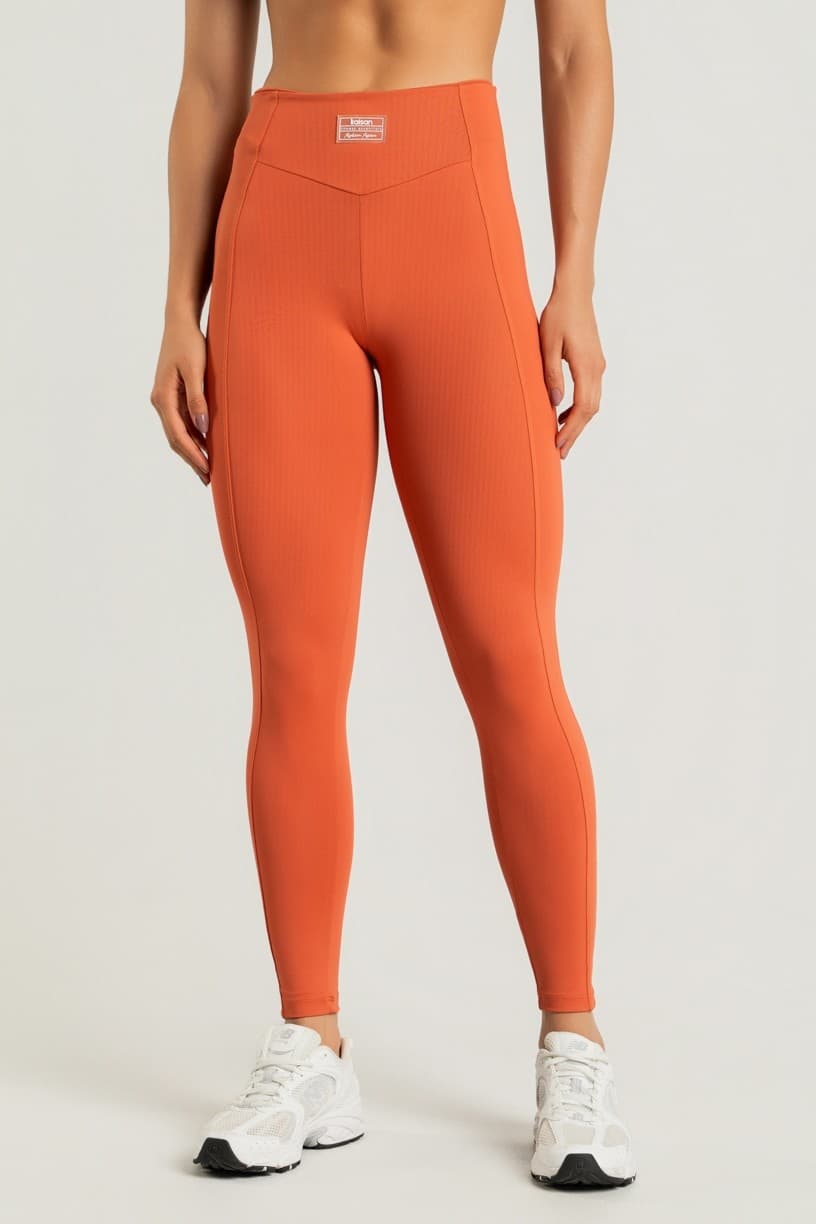 Calça Legging com Cós em V e Recortes (Cobre) | Ref: K4200-C