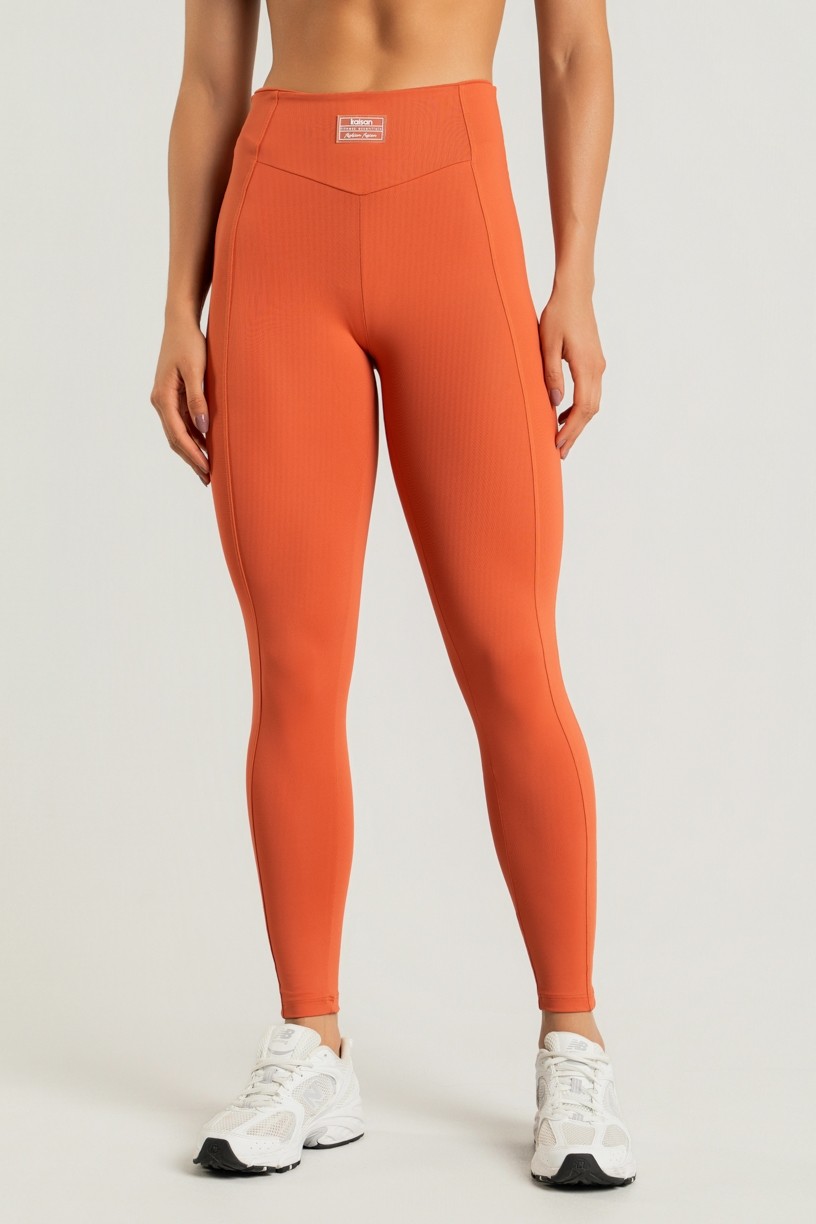 Calça Legging com Cós em V e Recortes (Cobre) | Ref: K4200-C