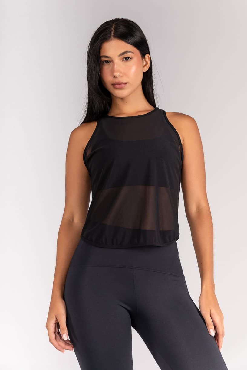 Regata Curta com Barra Arredondada (Preto) | Ref: K4703-A