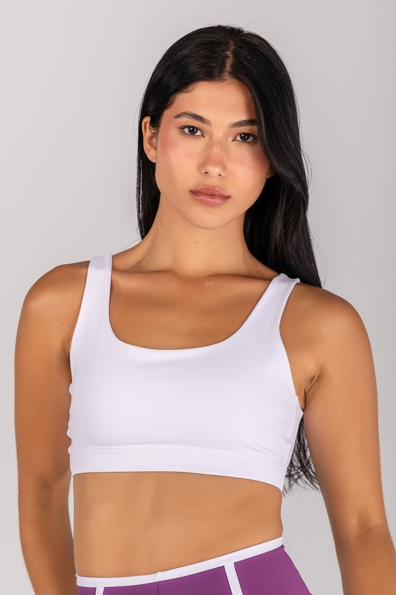 Top com Alças Largas e Costas Abertas (Branco) | Ref: K4696-B